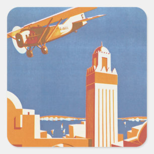 Au Maroc Par Avion Square Sticker