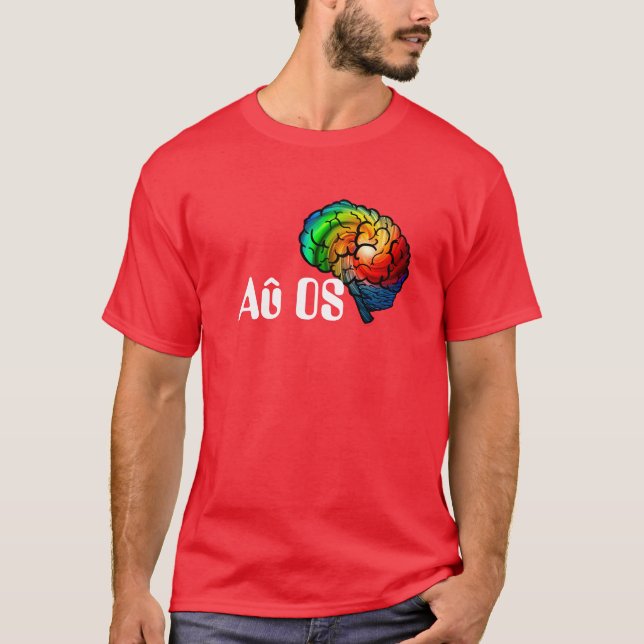 Au OS Autistic Pride Rainbow Brain T-Shirt (Front)