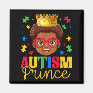 Au Prince Au Awareness Puzzles Autistic Afro Boys Magnet