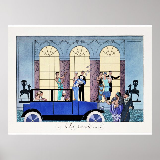 Au Revoir, 1920 Art Deco illustration Poster (Front)