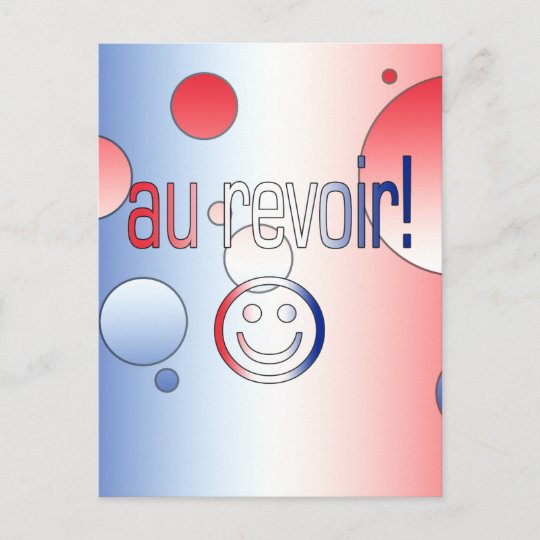 Au Revoir French Flag Colours Pop Art Postcard Zazzle Co Uk