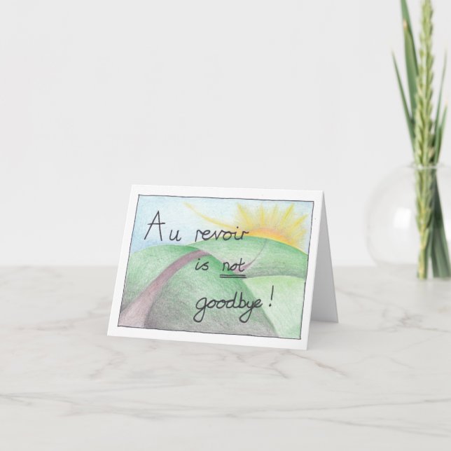 Au revoir Goodbye Leaving Card (Front)