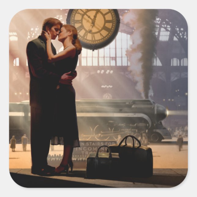 Au Revoir Square Sticker (Front)