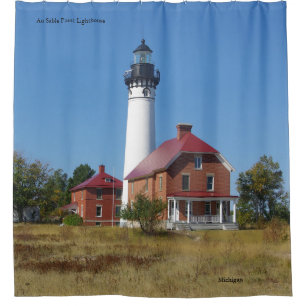 Au Sable Point Lighthouse Shower Curtain