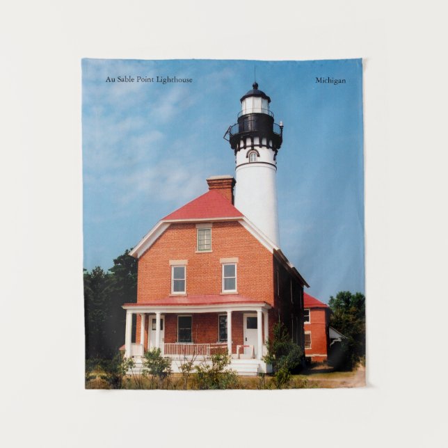 Au Sable Point Lighthouse tall Tapestry (Front)