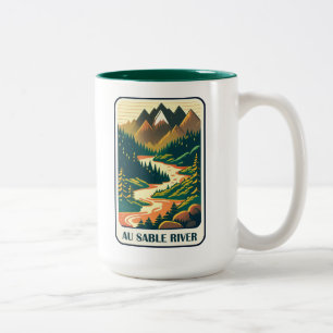 Au Sable River Michigan Colors Two-Tone Coffee Mug