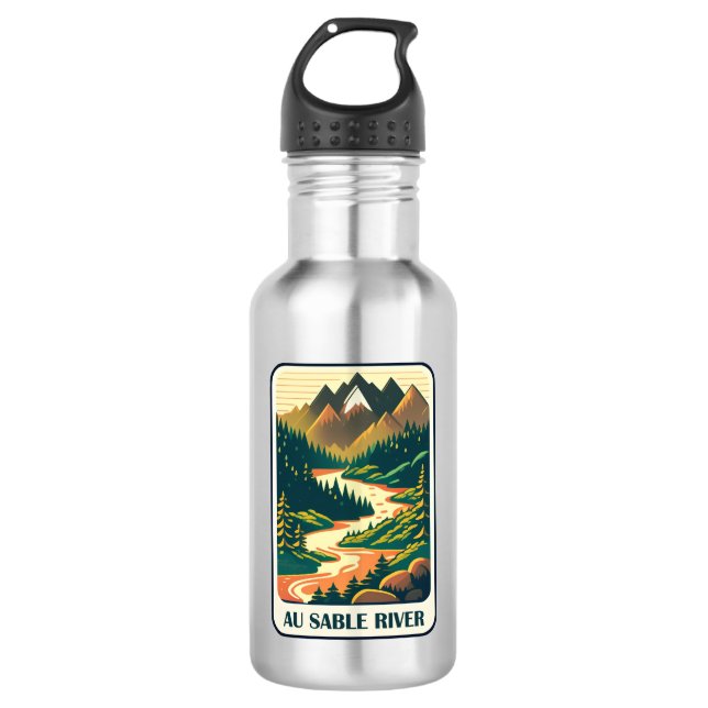 Au Sable River Michigan Colours 532 Ml Water Bottle (Front)