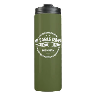 Au Sable River Michigan Kayaking Thermal Tumbler