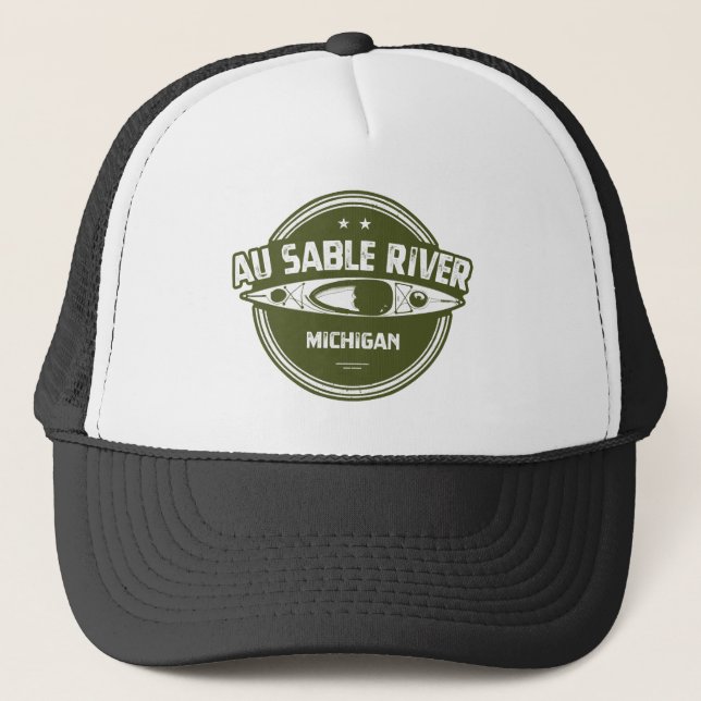 Au Sable River Michigan Kayaking Trucker Hat (Front)