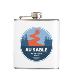 Au Sable Wild And Scenic River Hip Flask