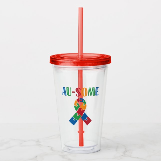 Au-Some Autism Awareness Acrylic Tumbler (Front)