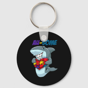 Au Some Shark Awesome Autistic Puzzle Autism Aware Key Ring