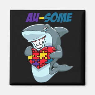 Au Some Shark Awesome Autistic Puzzle Autism Aware Magnet
