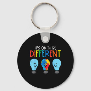 Au To Be Different Light Bulb Awareness Men Women Key Ring