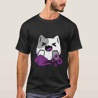 Aual Subtle Ace Pride Anime And Cat Japanese Lgbtq T-Shirt