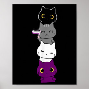 Auality Flag Animal Cat Ace Pride Demiual Gift Aua Poster