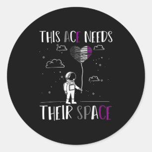 Auality Pride Funny Aual Pride Outer Space Ace Aua Classic Round Sticker