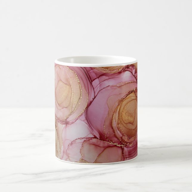 Aubergine Abstract Roses Coffee Mug (Center)