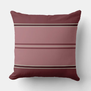 Aubergine and Rose Stripes   Cushion