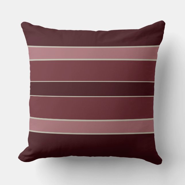 Aubergine and Rose Stripes  Cushion (Front)