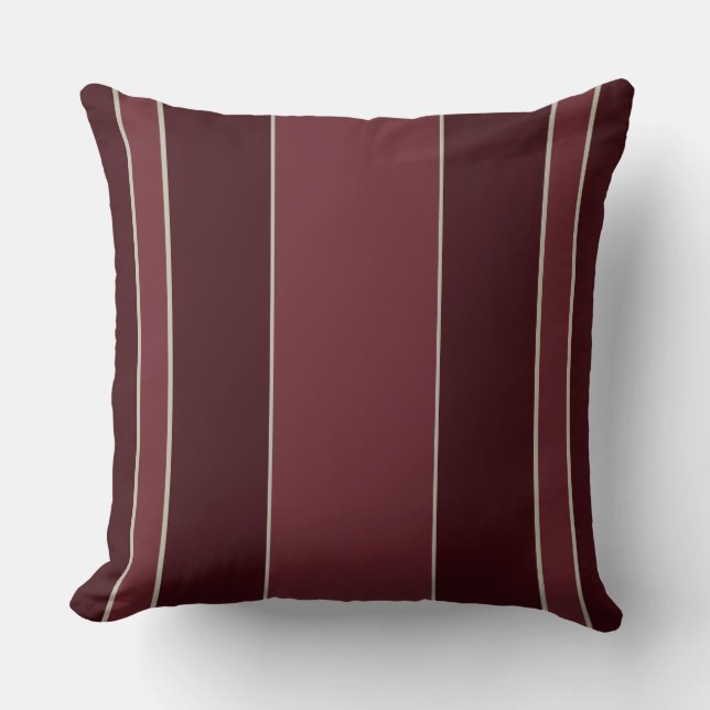 Aubergine and Rose Stripes Cushion (Front)