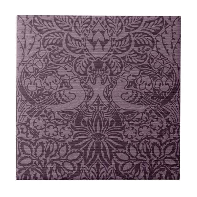 Aubergine Dove Ceramic Tile, Small (4.25" x 4.25") Tile (Front)