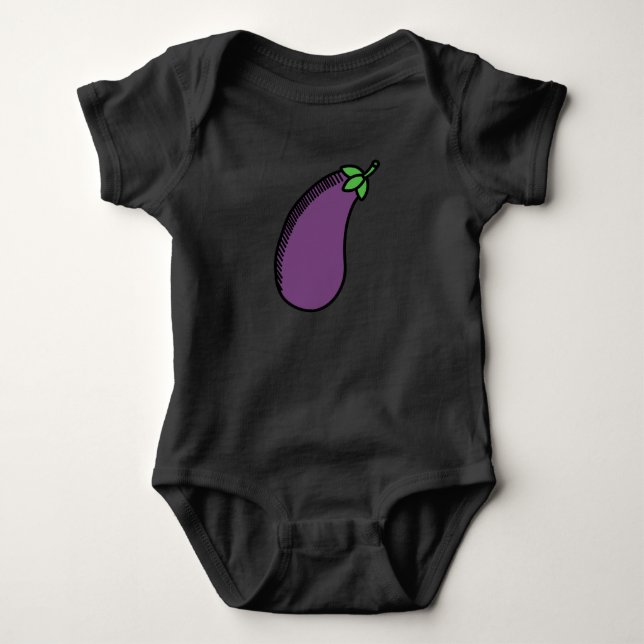 Aubergine Eggplant Baby Bodysuit (Front)