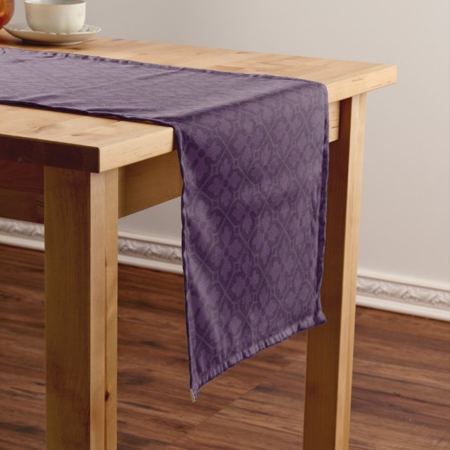 Aubergine Gothic Revival Quatrefoil Table Runner (In Situ)