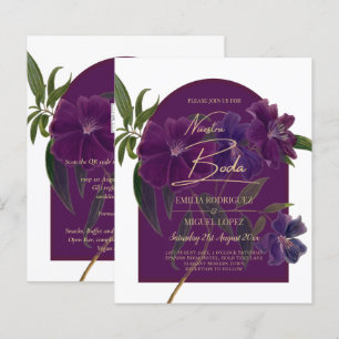 Aubergine Plum Purple Floral Forest Green Wedding