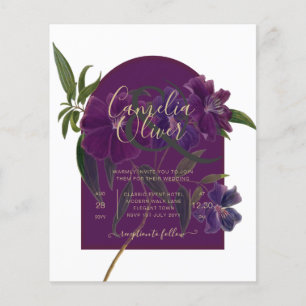 Aubergine Plum Purple Floral Forest Green Wedding