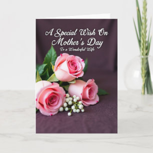 Aubergine Roses Mothers Day Card