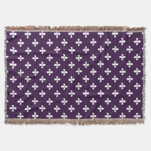 Aubergine Southern Cottage Fleur de Lys Throw Blanket