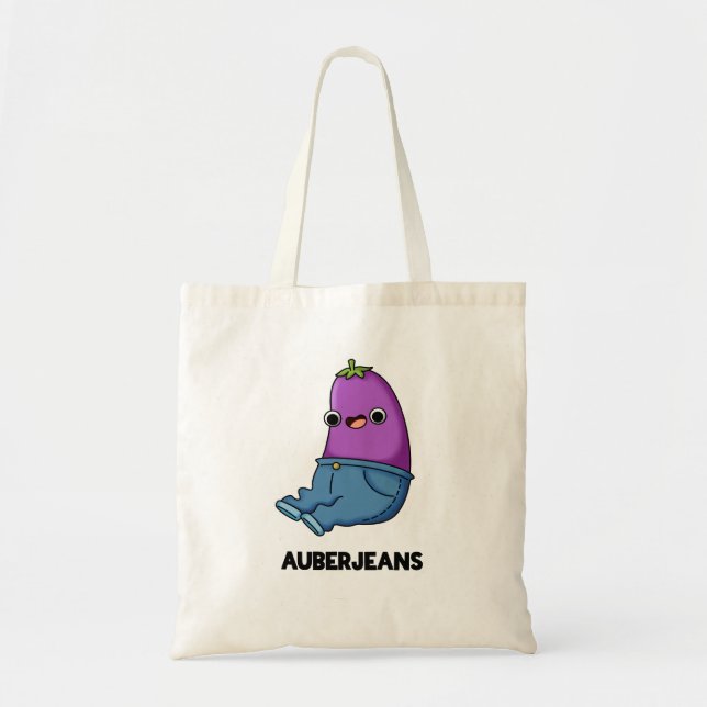 Auberjeans Funny Aubergine Pun  Tote Bag (Front)