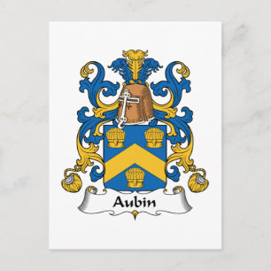 Aubin Family Crest Postcard