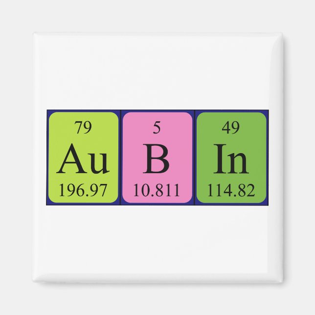 Aubin periodic table name magnet (Front)