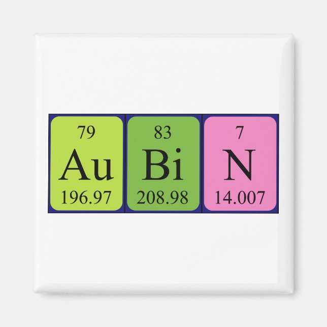 Aubin periodic table name magnet (Front)