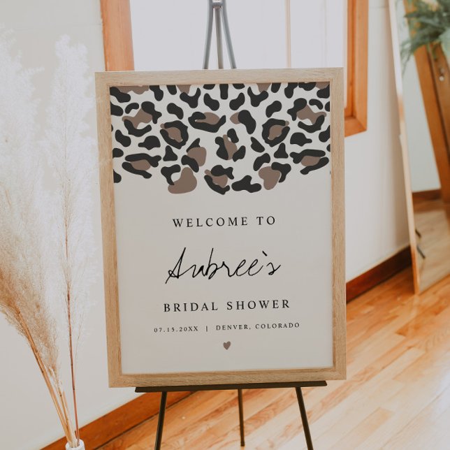 AUBREE Boho Leopard Print Bridal Shower Welcome (Creator Uploaded)