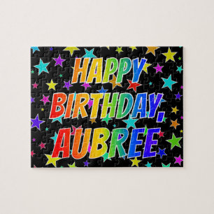 "AUBREE" First Name, Fun "HAPPY BIRTHDAY" Jigsaw Puzzle