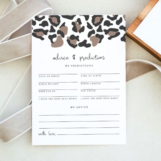 AUBREE Leopard Baby Advice and Predictions Card (Creator Uploaded)