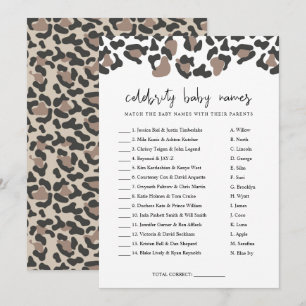 AUBREE Leopard Print Celebrity Baby Names Game Invitation
