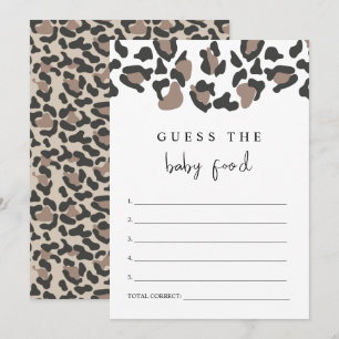 AUBREE Leopard Print Guess the Baby Food Game Invitation