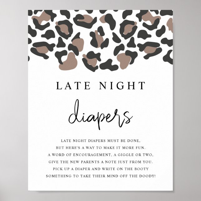 AUBREE Leopard Print Late Night Diapers Game (Front)
