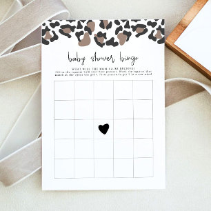 AUBREE Leopard Print Safari Baby Shower Bingo Game Invitation