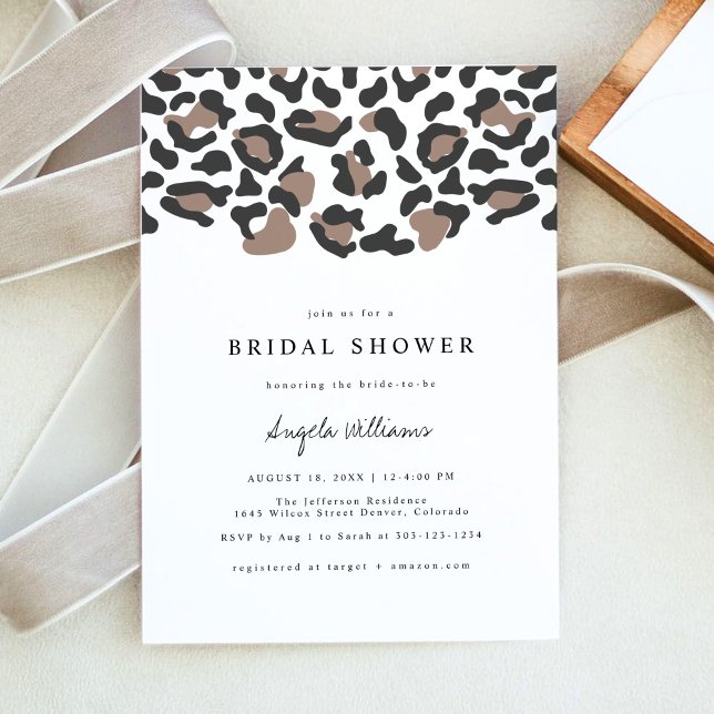Aubree - Leopard Print Safari Bridal Shower Invitation (Creator Uploaded)