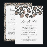 AUBREE Leopard Print Wild Bachelorette Itinerary<br><div class="desc">This bachelorette invitation and itinerary template features a leopard print pattern and handwritten script font. Use this template to edit *most* wording,  font,  font colour,  and the background colour to match your event style. This invitation is perfect for your wild one or jungle bach weekend.</div>