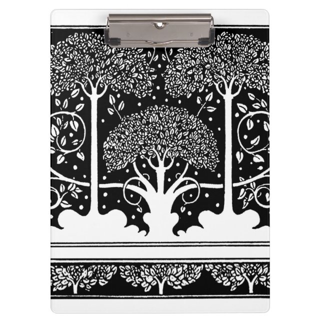 Aubrey Beardsley Art Nouveau Tree Pattern Print Clipboard (Front)