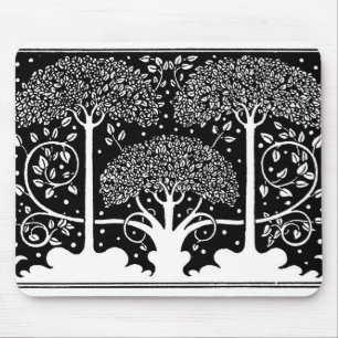 Aubrey Beardsley Art Nouveau Tree Pattern Print Mouse Mat