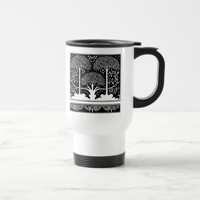Aubrey Beardsley Art Nouveau Tree Pattern Print Travel Mug (Right)