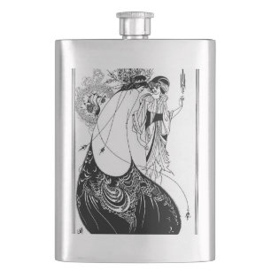 Aubrey Beardsley The Peacock Skirt Art Nouveau Hip Flask
