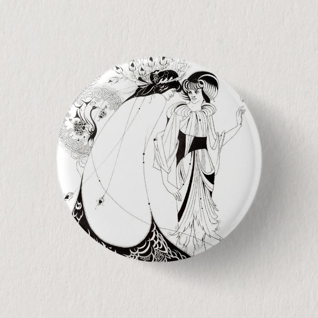 Aubrey Beardsley The Peacock Skirt Button (Front)